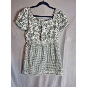 ALC Atlast Classics Floral Print Top Square Neck‎ Puff Sleeve Blouse